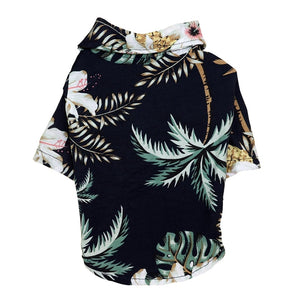 Navy Coconut Palm Hawaiian Dog Shirt