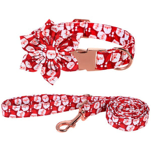Santa Baby Christmas Flower Dog Collar & Leash Set | Personalized Free