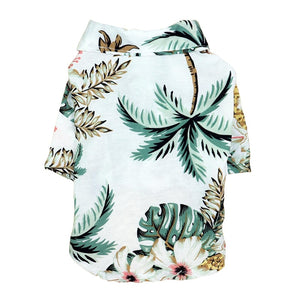 White Coconut Palm Hawaiian Dog Shirt