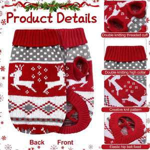 Classic Deer Print Big Dog Sweater features reinforced cuffs, turtleneck collar and elastic for balance and support.