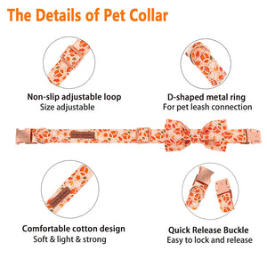 This adjustable Football Fan Bow Tie Dog Collar features durable D-ring and quick release buckle.