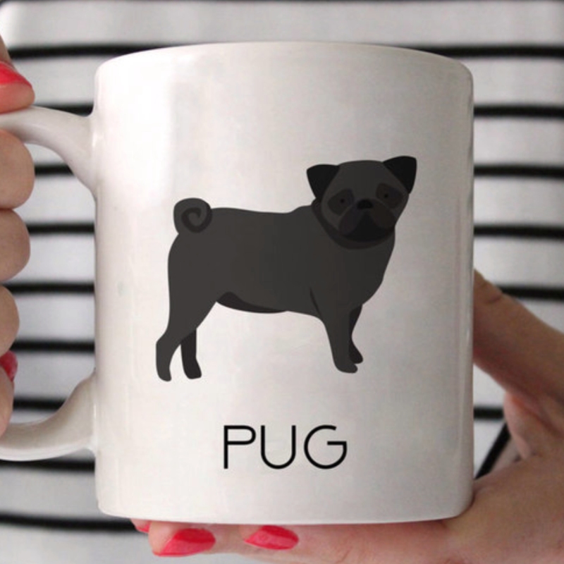 Black Pug Ceramic Mug