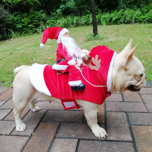 This Santa Reindeer Dog Suit fits medium and large dogs.