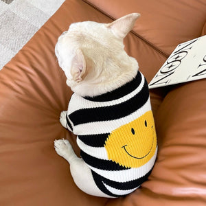Happy Face Dog Sweater fits French Bulldogs.