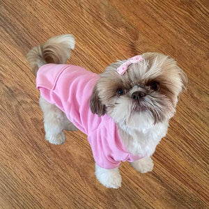 Pink Sporty Dog Hoodies Sweatshirt fits small and medium sized dogs.