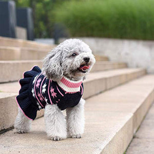 Star Turtleneck Sweater Dog Dress is suitable for small- to medium-sized dogs.