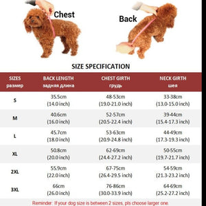 Please measure your dog against this size chart before ordering.
