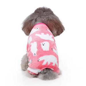 These pink Polar Bear Onesie dog pajamas are perfect for small- and medium-breed dogs such as Chihuahua, Toy Poodle, Yorkie, Maltese, Cocker Spaniel, Pomeranian.