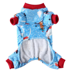 These dog pajamas will keep your pup cozy on cool winter nights.