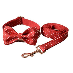 Our luxurious Red Polka Dot Bow Tie Dog Collar & Leash Sets are best sellers.