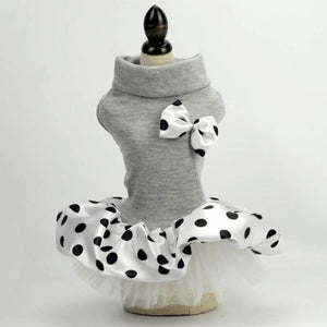 Gray Polka Dot Tutu Dog Dress