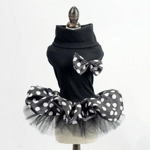 Black Polka Dot Tutu Dog Dress