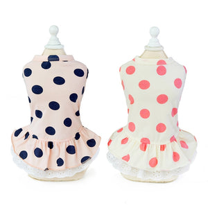 Your girl will be perfectly posh in this Pretty Polka Dot Dog Dress, available in 2 colors.