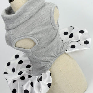 Polka Dot Tutu Dog Dress has an elastic underbelly for perfect fit.
