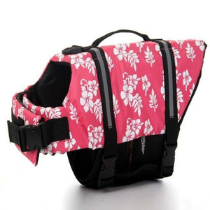 Floral Pink Reflective Dog Life Jacket