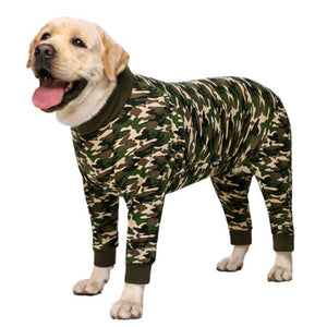Blend right in with these warm, comfy Camouflage Onesie Large Dog PJs.