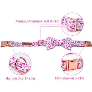 Pink Hearts Bow Tie Collar is a lovely Valentine's Day gift for your dog.