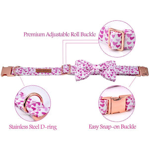Pink Hearts Bow Tie Collar is a lovely Valentine's Day gift for your dog.