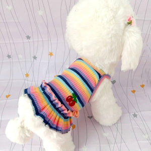 Light Rainbow Striped Dog Dress