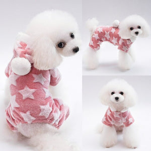 These pajamas are perfect for small to medium-sized dog breeds, such as Poodles, Pugs and French Bulldogs.