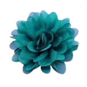 Teal Chiffon Flower Dog Collar Slider