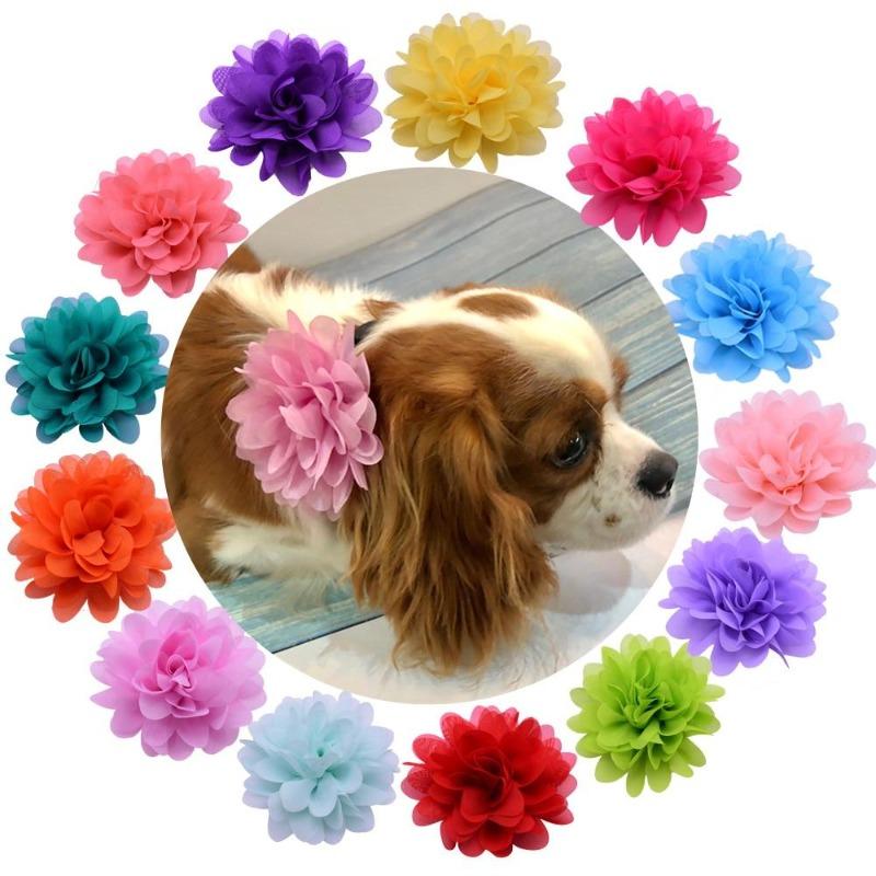 Dress up any dog collar with our collection of luxurious handmade flower collar sliders, available in an array of colors. 