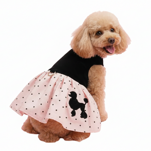 Dog wearing a miniature poodle harness dress