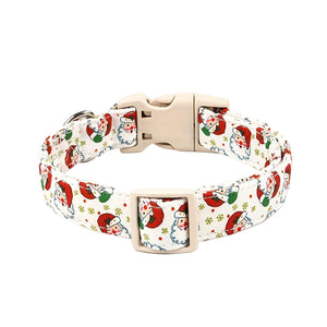 Dog collar with Santa Claus pattern on a white background