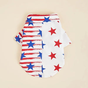 American Flag & Stars Dog Shirt