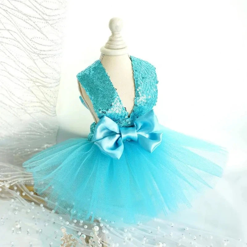 Aqua Bling Dog Party Dress