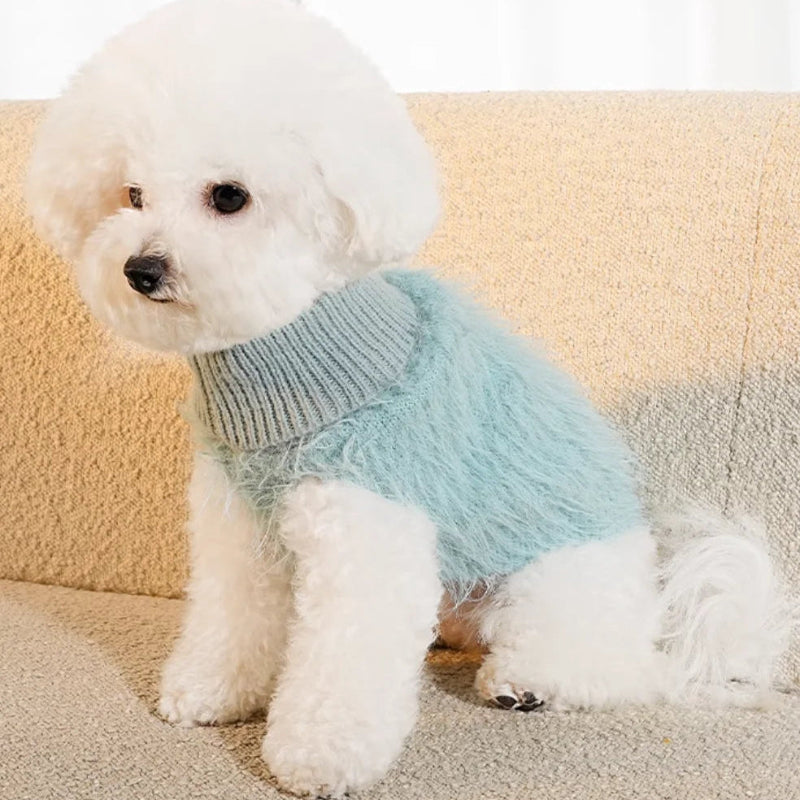 Fluffy Turtleneck Dog Sweater | Poshdoglife.com