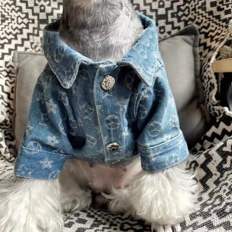 Chewy Vuitton Denim Dog Jacket