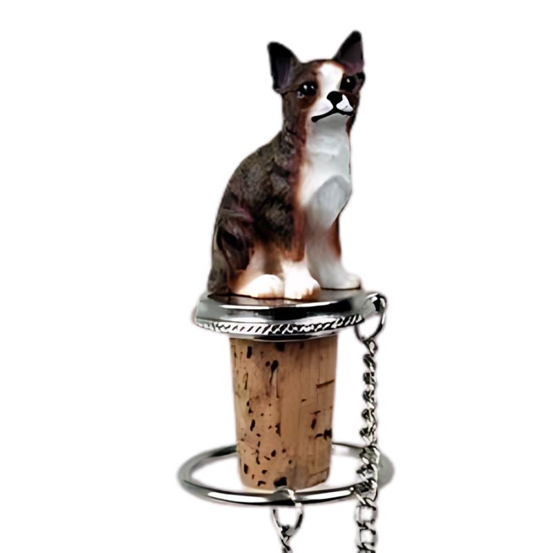 White & Tan Chihuahua Wine Bottle Stopper