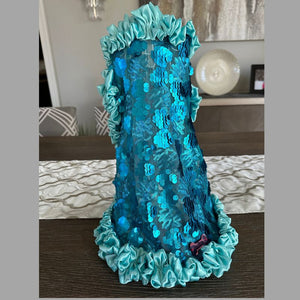 Each C’Mimi Designer Couture Shimmering Blue Dog Party Dress is a one of a kind.