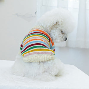 Colorful Striped Dog Sweater