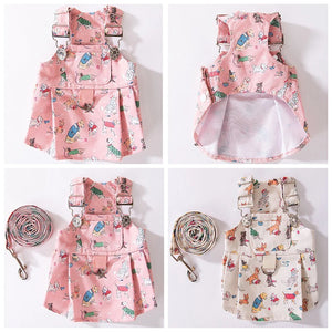 Dresses come in white or pink