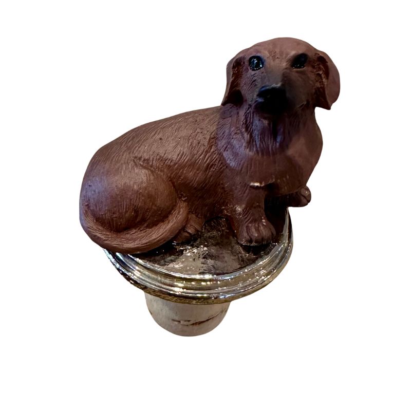 Red Dachshund Wine Bottle Stopper