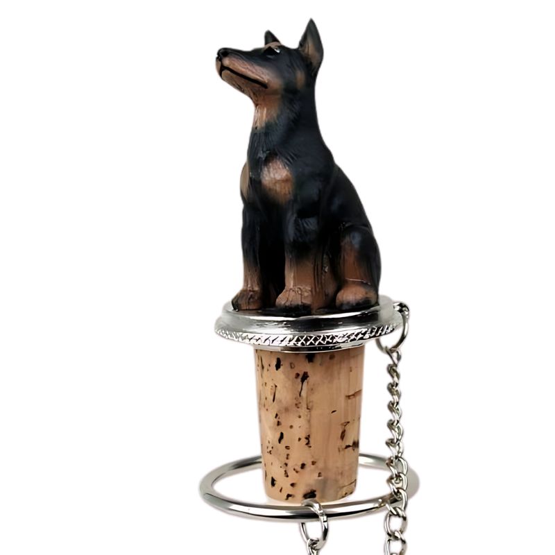 Doberman wine bottle stopper