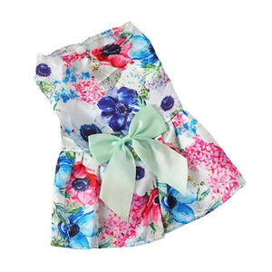 White Floral Dog Party Dress