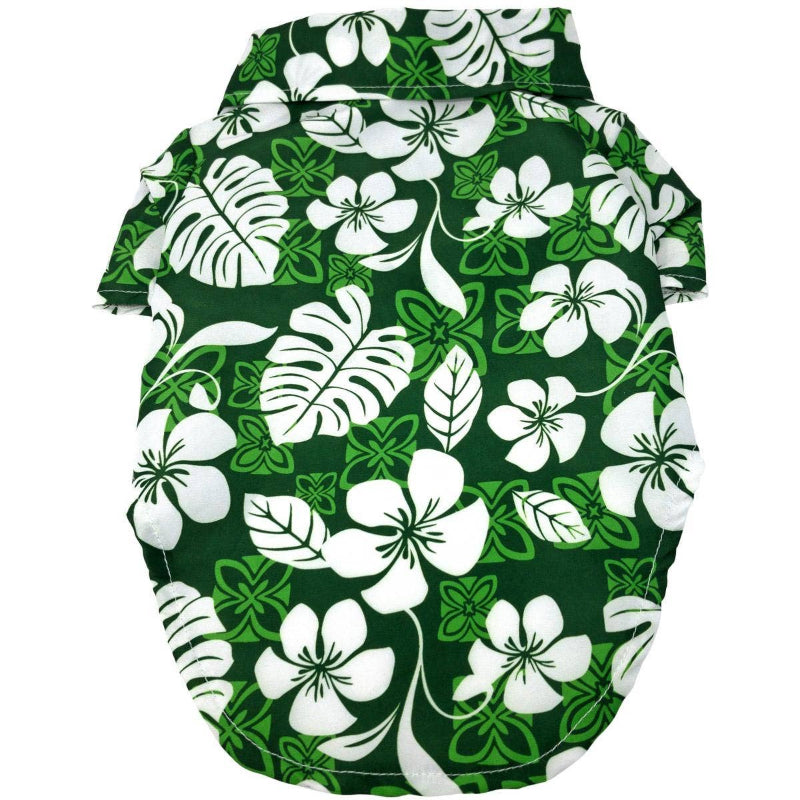 Doggie Design - Hawaiian Camp Dog Shirt - Tropical Green