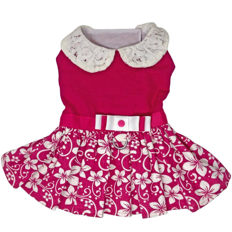 Doggie Design - Pink Hibiscus Dog Dress w/ Matching Leash