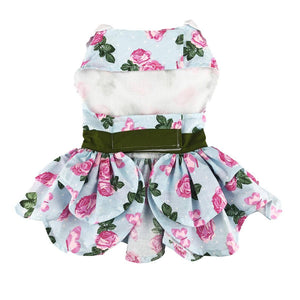 Dress has adjustable Velcro neck and waist straps