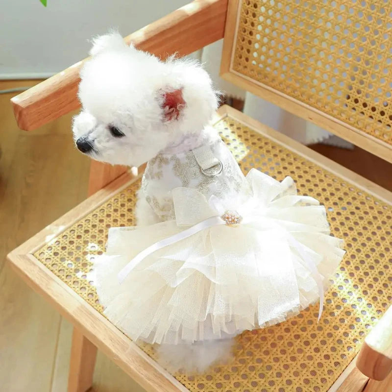 Fancy Bridal Dog Tutu Party Dress | Poshdoglife.com