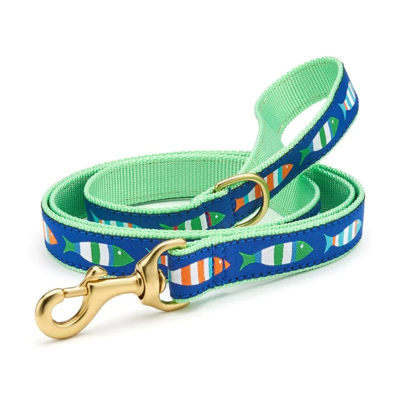 Up Country Funky Fish Dog Harness & Leash Matching Set