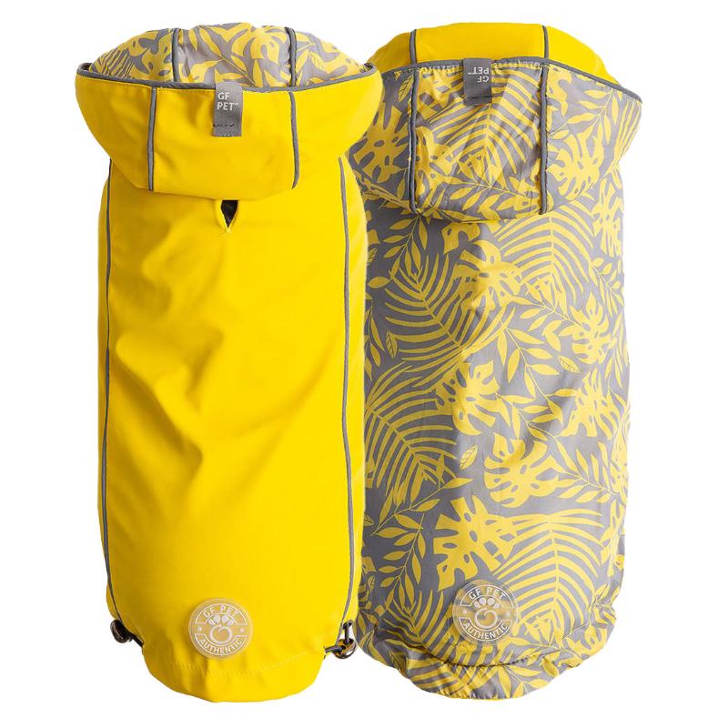 Reversible Elasto-Fit Dog Raincoat - Yellow Leaves