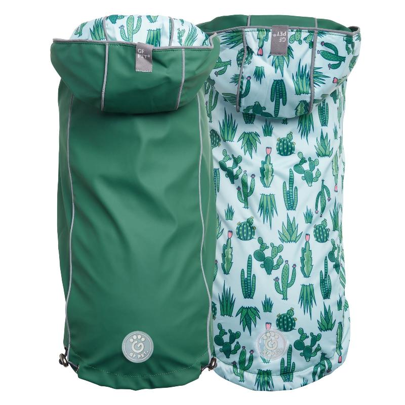 Reversible Elasto-Fit Dog Raincoat - Cactus Green