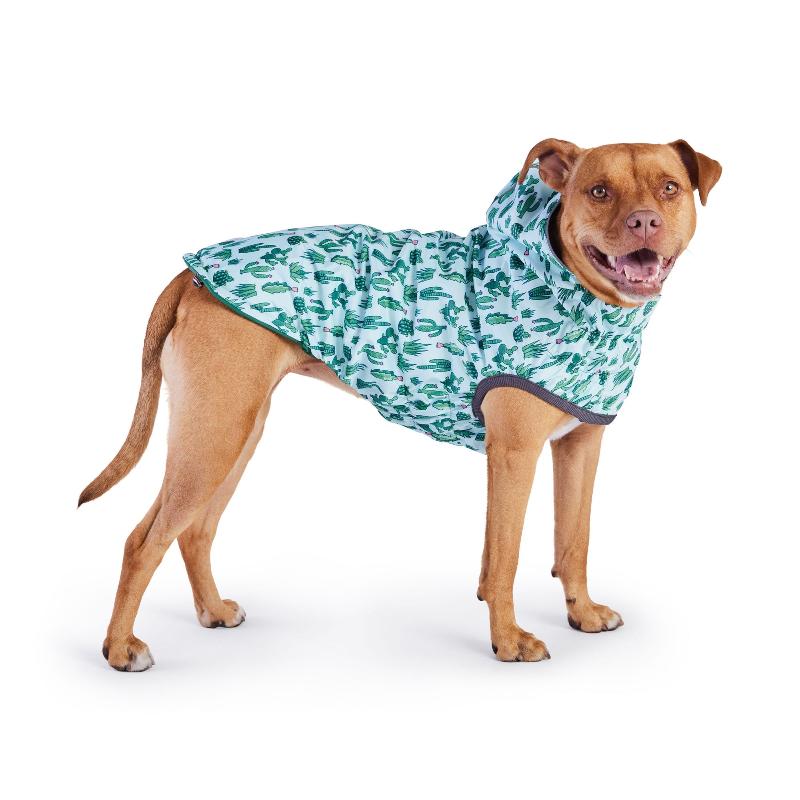 Reversible Elasto-Fit Dog Raincoat - Cactus Green