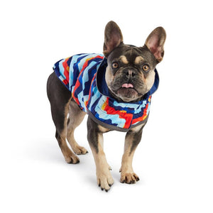 French Bulldog in Reversible Elasto-Fit Raincoat - Navy/Navy