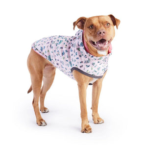 Pitbull in Reversible Elasto-Fit Raincoat - Pink/Mexican