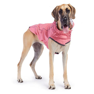 Great Dane in Reversible Elasto-Fit Raincoat - Pink/Mexican